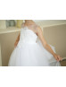 Illusion Neck White Lace Tulle Flower Girl Dress